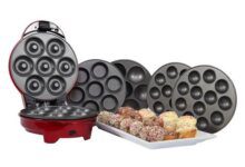 1950s Style Retro Diner 3 in 1 Sweet Snack Maker in Metallic Red - Cup Cakes, Muffins