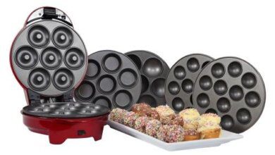 1950s Style Retro Diner 3 in 1 Sweet Snack Maker in Metallic Red - Cup Cakes, Muffins