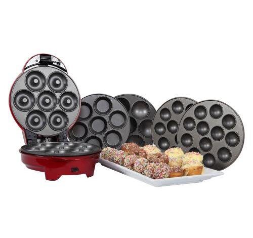 1950s Style Retro Diner 3 in 1 Sweet Snack Maker in Metallic Red - Cup Cakes, Muffins
