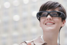 Sony Smarteyeglass smart glasses being worn 2